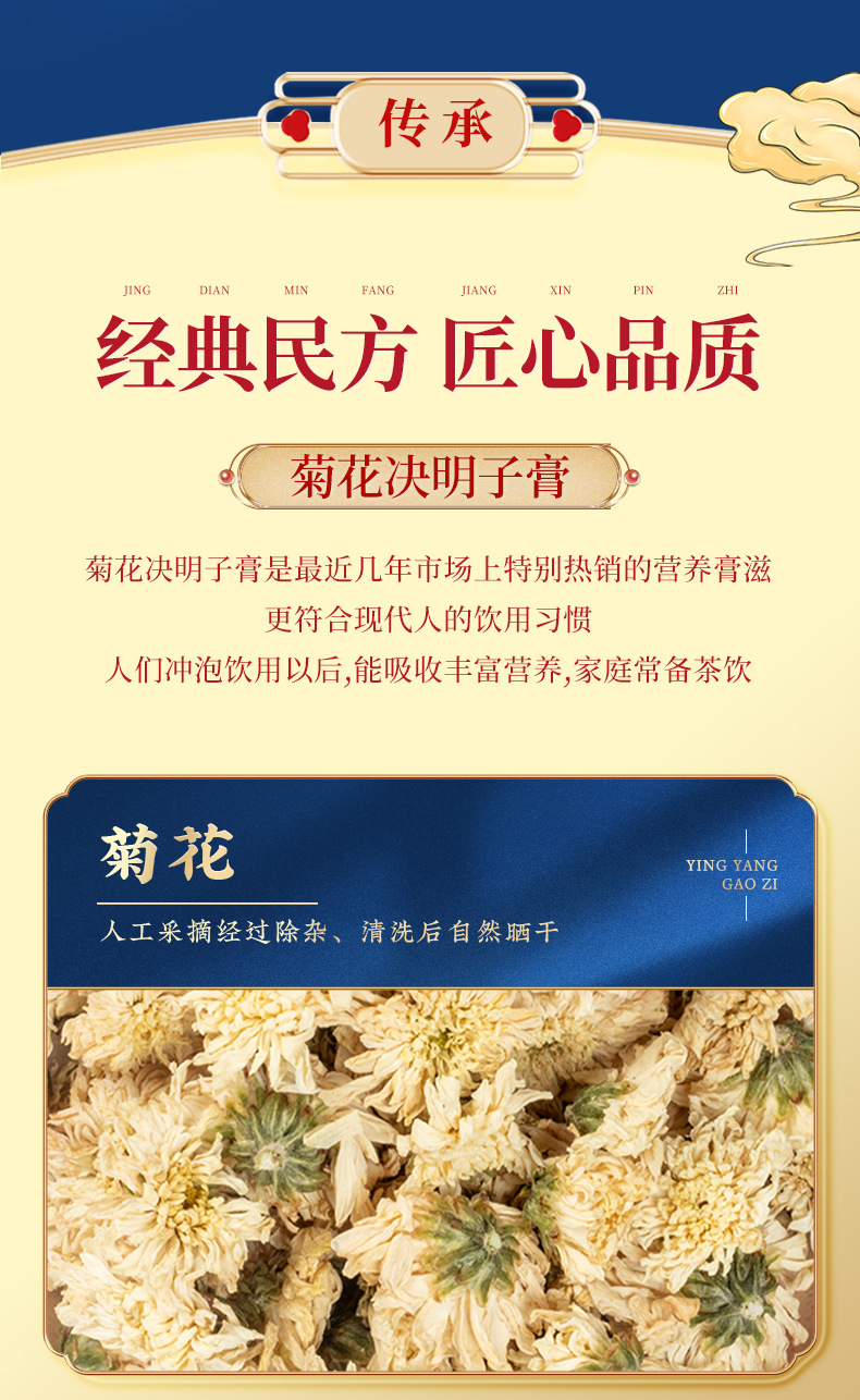 Chrysanthemum & Cassia Seed Herbal Paste (Jú Huā Jué Míng Zǐ Gāo) — 300g Honey Paste key features