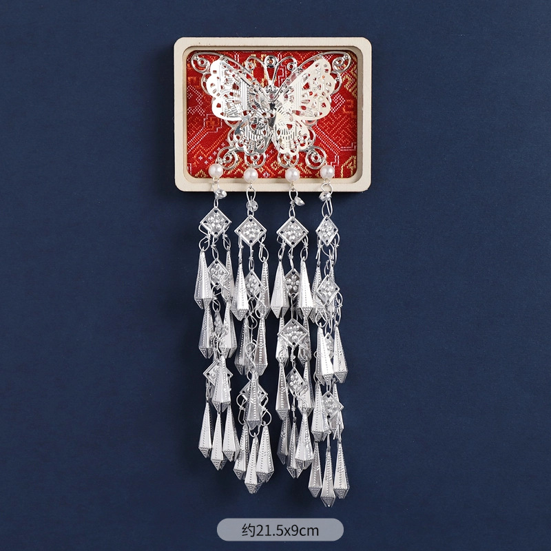 46-Zhuang brocade refrigerator magnet (butterfly long tassel)