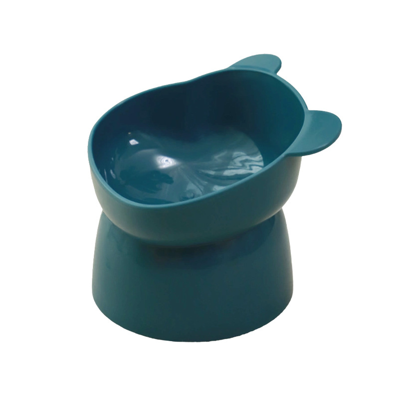 Oso de dibujos animados de patas altas gato tazón para mascotas oblicua boca cuello protección gato comida tazón alimentación agua potable gato tazón al por mayor