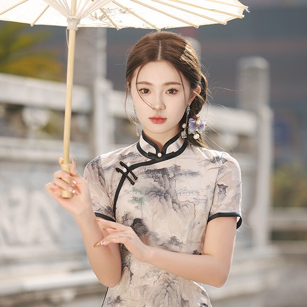 Spring summer shiffon retro cheongsam