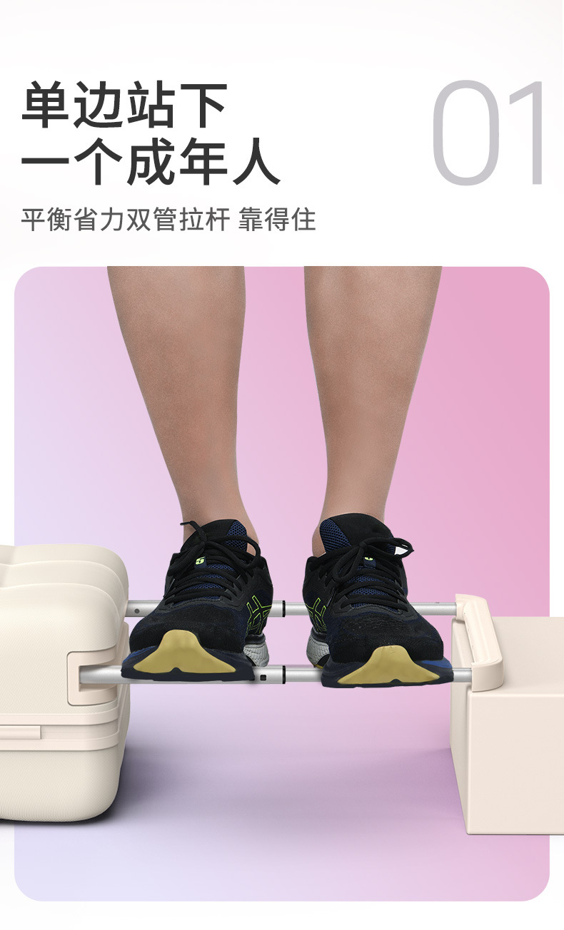 Vali kéo Mango Bird 20 inch chống rơi chống mài mòn, cổng sạc tiện lợi — Thanh kéo rộng có khóa kéo chống nước và cổng sạc hành lý màu hồng chi tiết 5