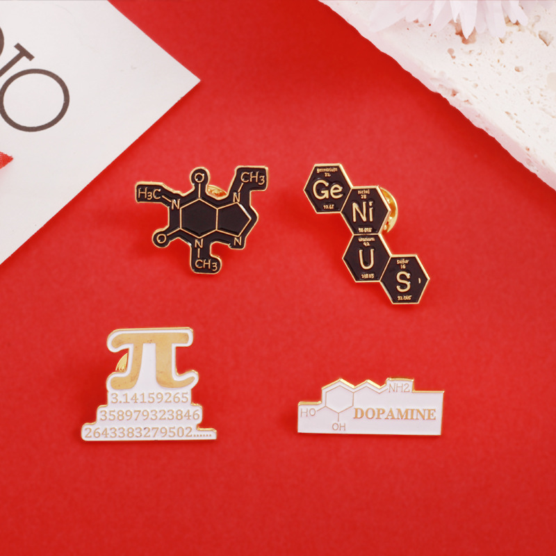 Daily Occasion Simple Style Pin Chemical Molecule Letter Alloy Unisex Brooches