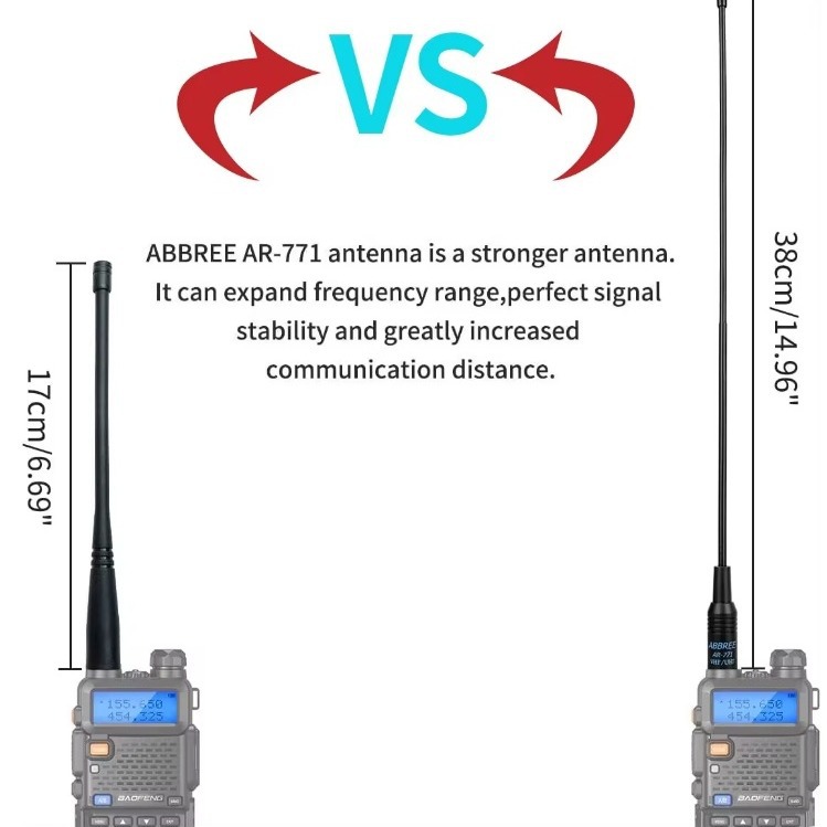 Baofeng UV de doble segmento ganancia walkie-talkie antena Nagoya Antena de NA-771 5R 888S Quansheng Universal