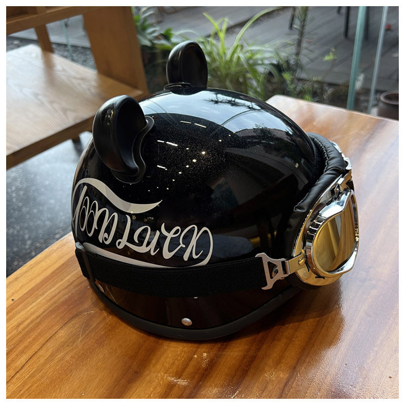 Retro Motorcycle Helmet 3C Certified Electric Vehicle Safety Helmet Men's and Women's Half Helmet Summer Sun Protection Safety Helmet Motorcycle Helmet