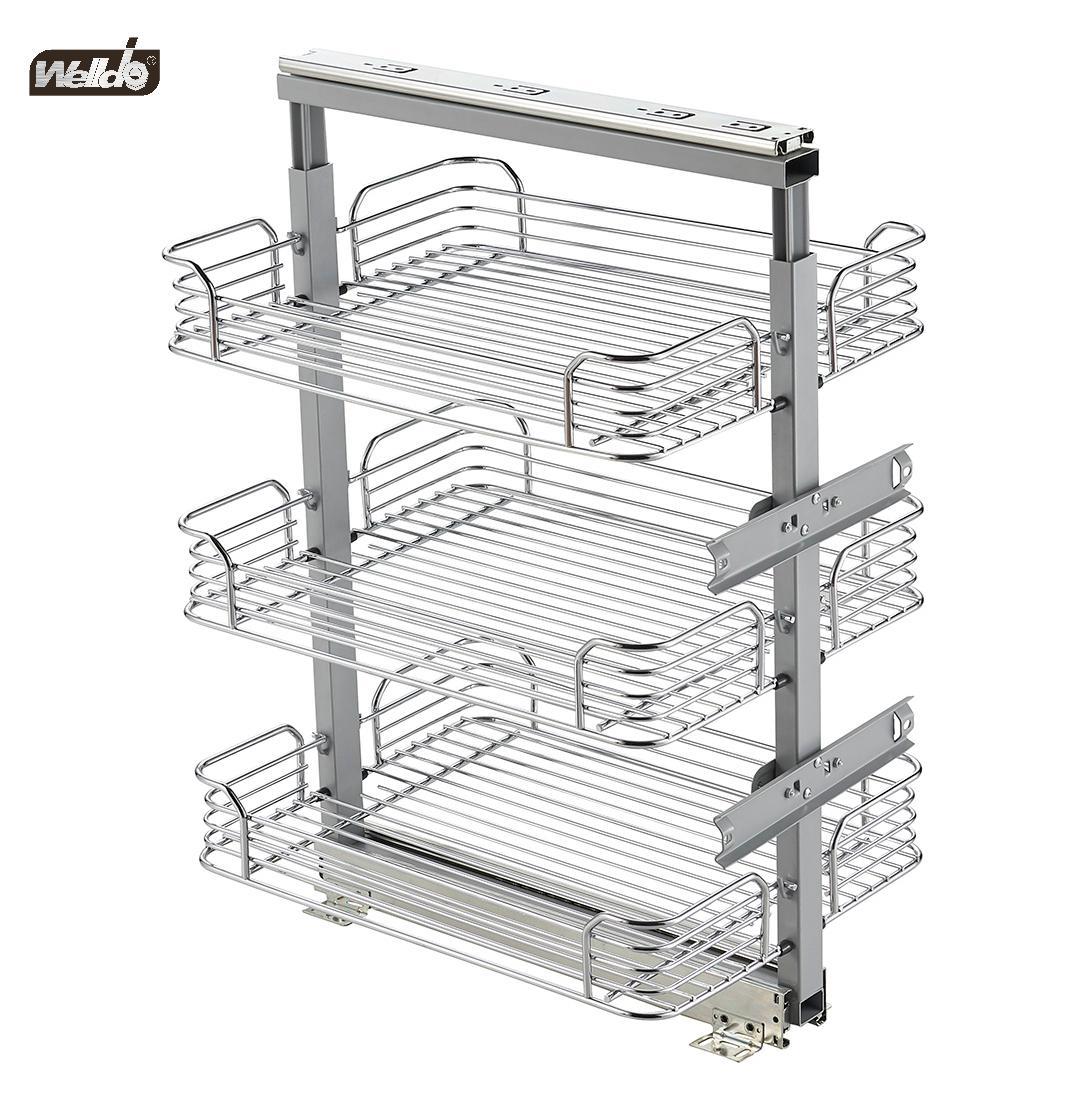 Welldo纬东 厨房地柜抽屉式三层拉篮橱柜抽屉式三层收纳拉篮