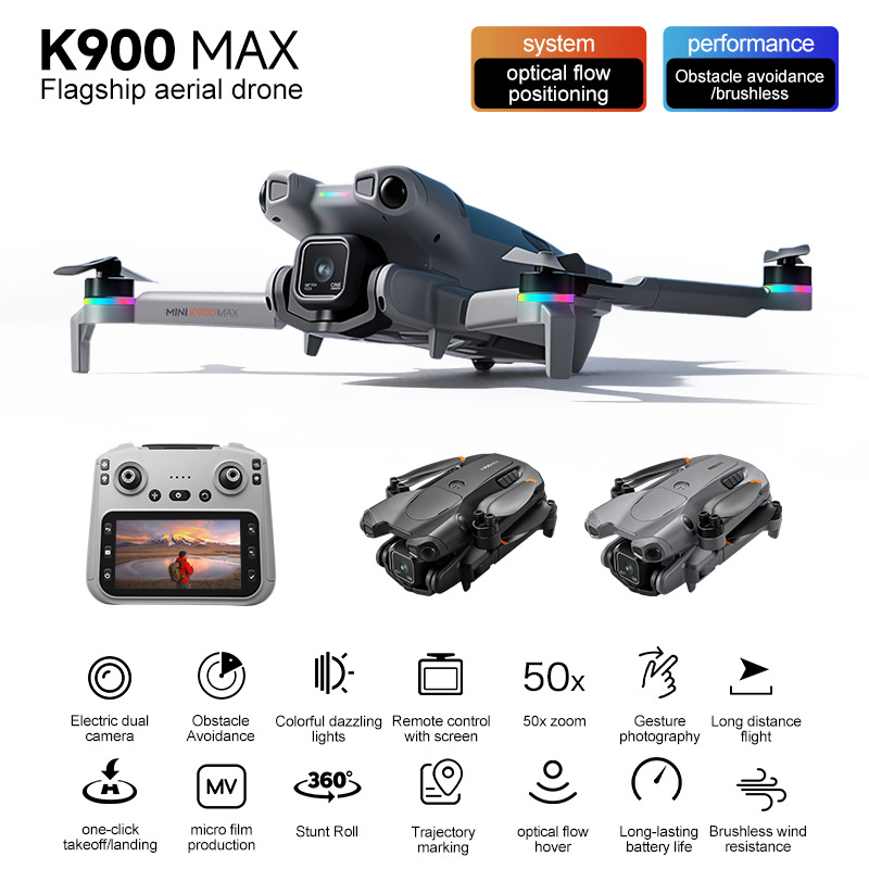 Dron Cuadricóptero con Cámara K900MAX GT50, Plástico, Sin Escobillas, Evitación de Obstáculos, para Fotografía Aérea image 5