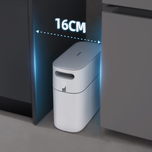 EcoCo Smart Trash Can for Home Bathroom Kitchen Tight Space with Lid Large Capacity Automatic Packing Paper Bin