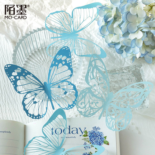 Cross-border Momo special paper material paper Looking for Butterfly series hollow butterfly lace handbag decorative paper 6 pieces