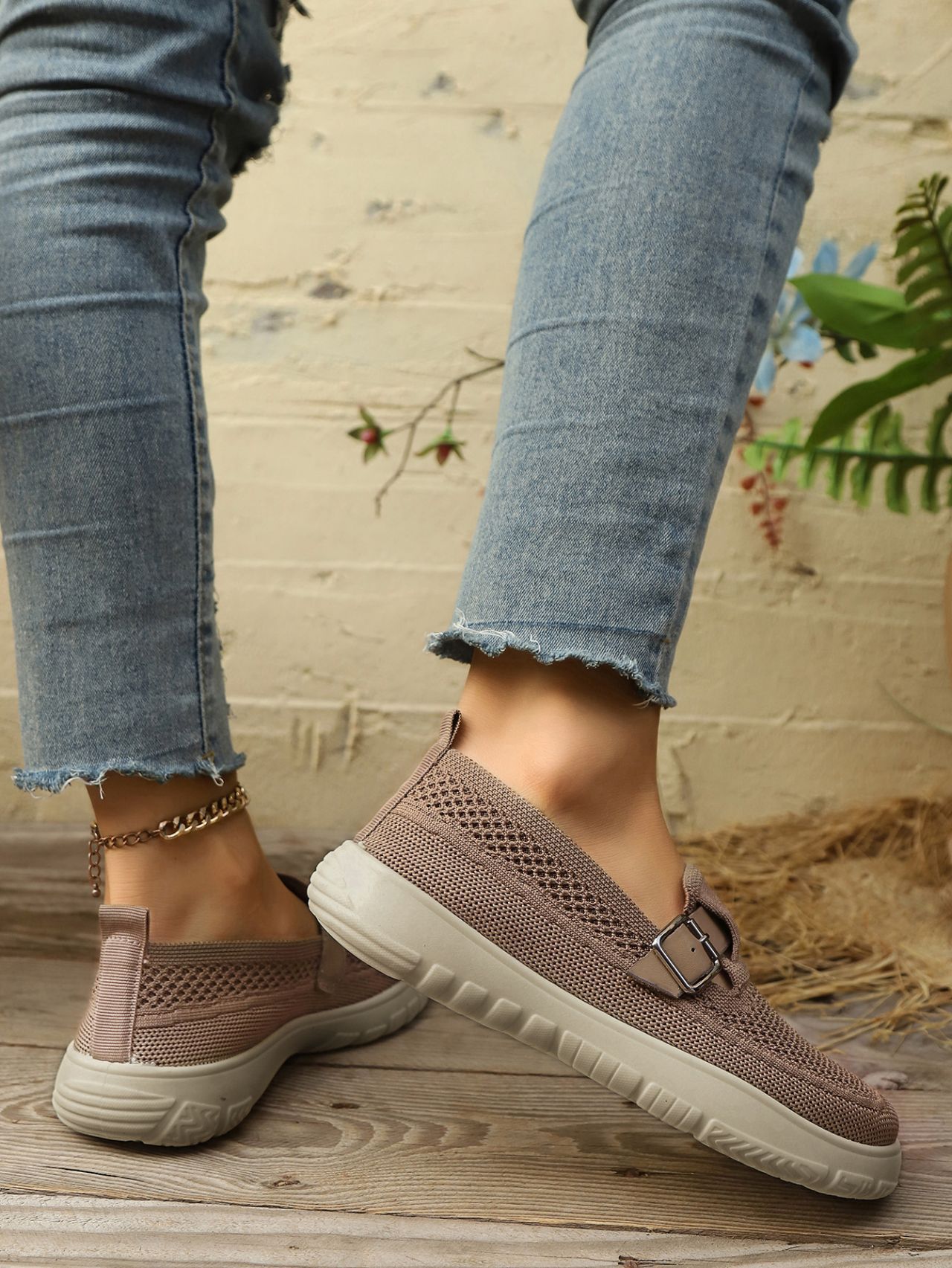 Women's Breathable Mesh Platform Slip-on Casual Shoes For Ladies_voghion.com