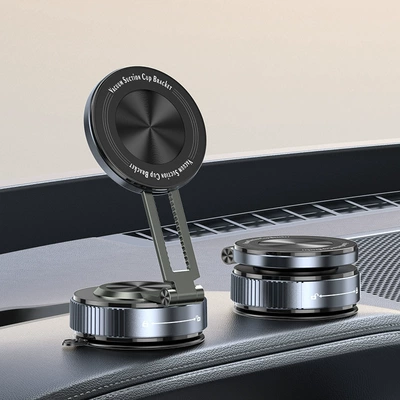 K6 Cross-Border New Vacuum Magnetic Car Mobile Phone Holder Car Navigation Special Suction Cup Mobile Phone Holder Telescopic Model (Car phone holder) - k6-black-telescopic-model