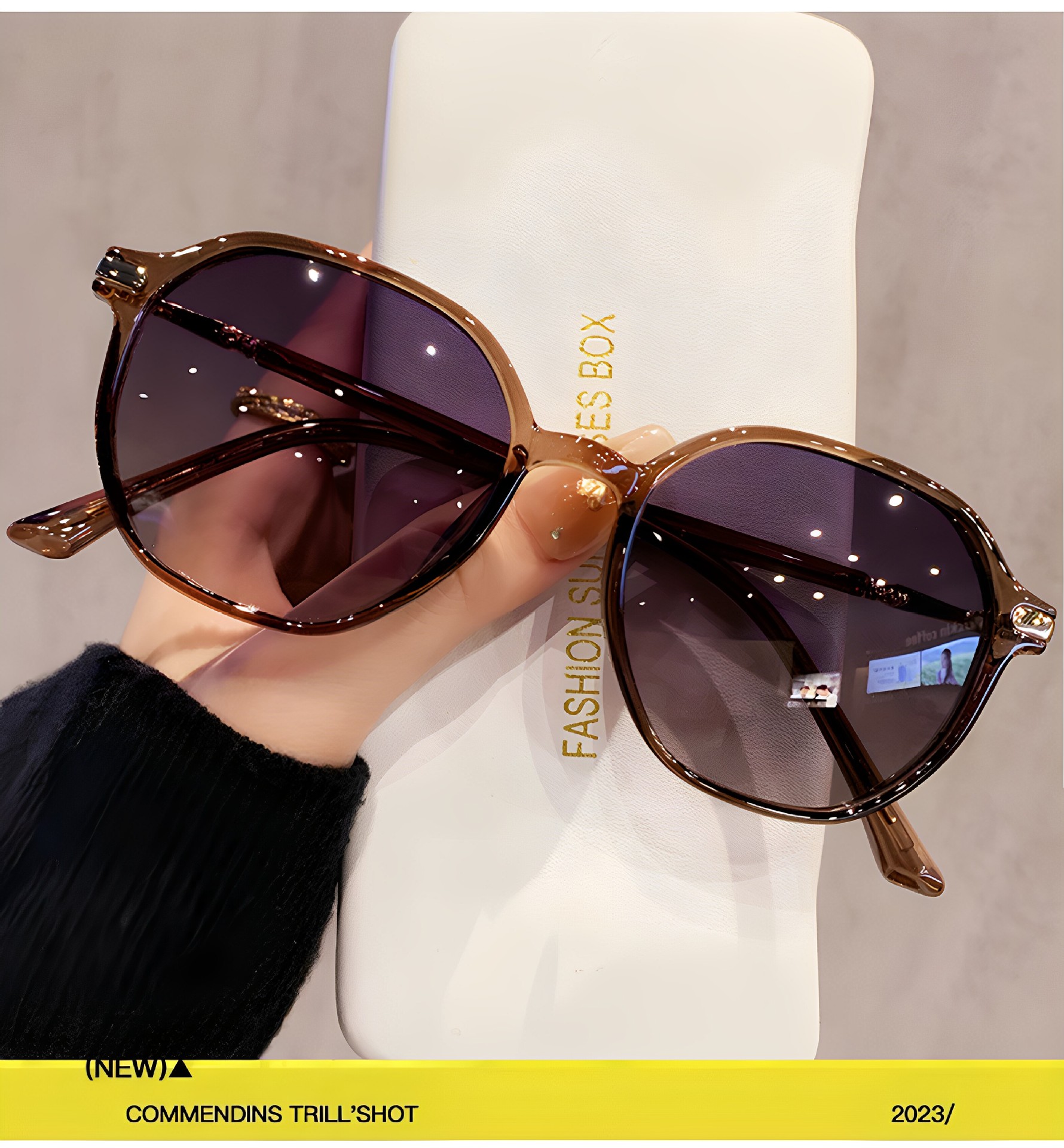 Women's Large Frame Sunglasses For Small Face Look Uv Protection_voghion.com