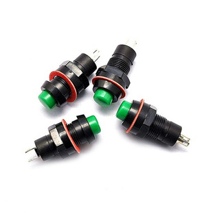 Self-locking button switch/DS-211 caliber 10MM 1A/250V green directly photographed
