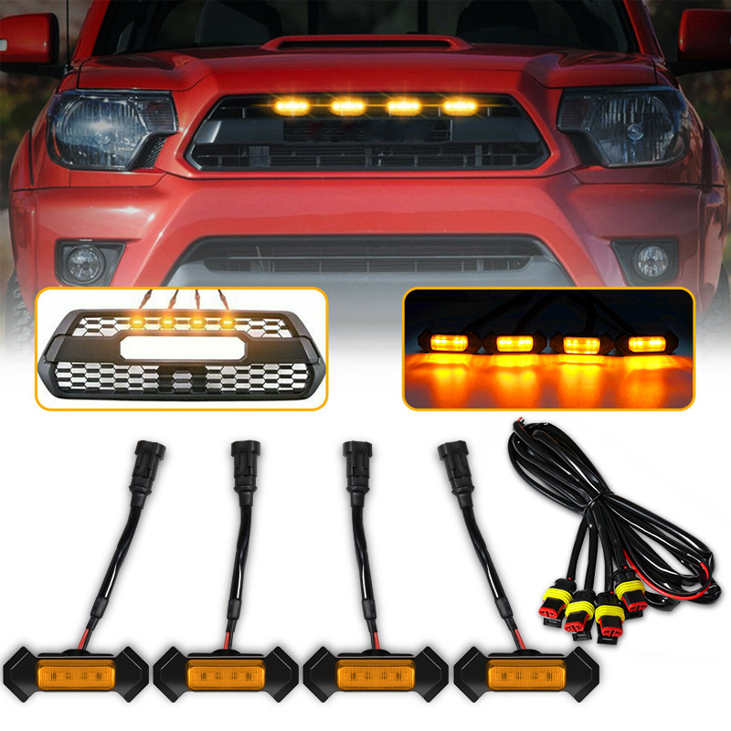 Source Factory Car grille grille small yellow light daytime running light pickup truck truck LED decorative warning light modification