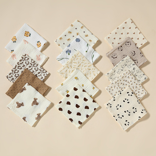 Baby saliva towel, pure cotton soft small square towel, baby's special face wash and foot wash cloth, newborn child's face wipe gauze towel