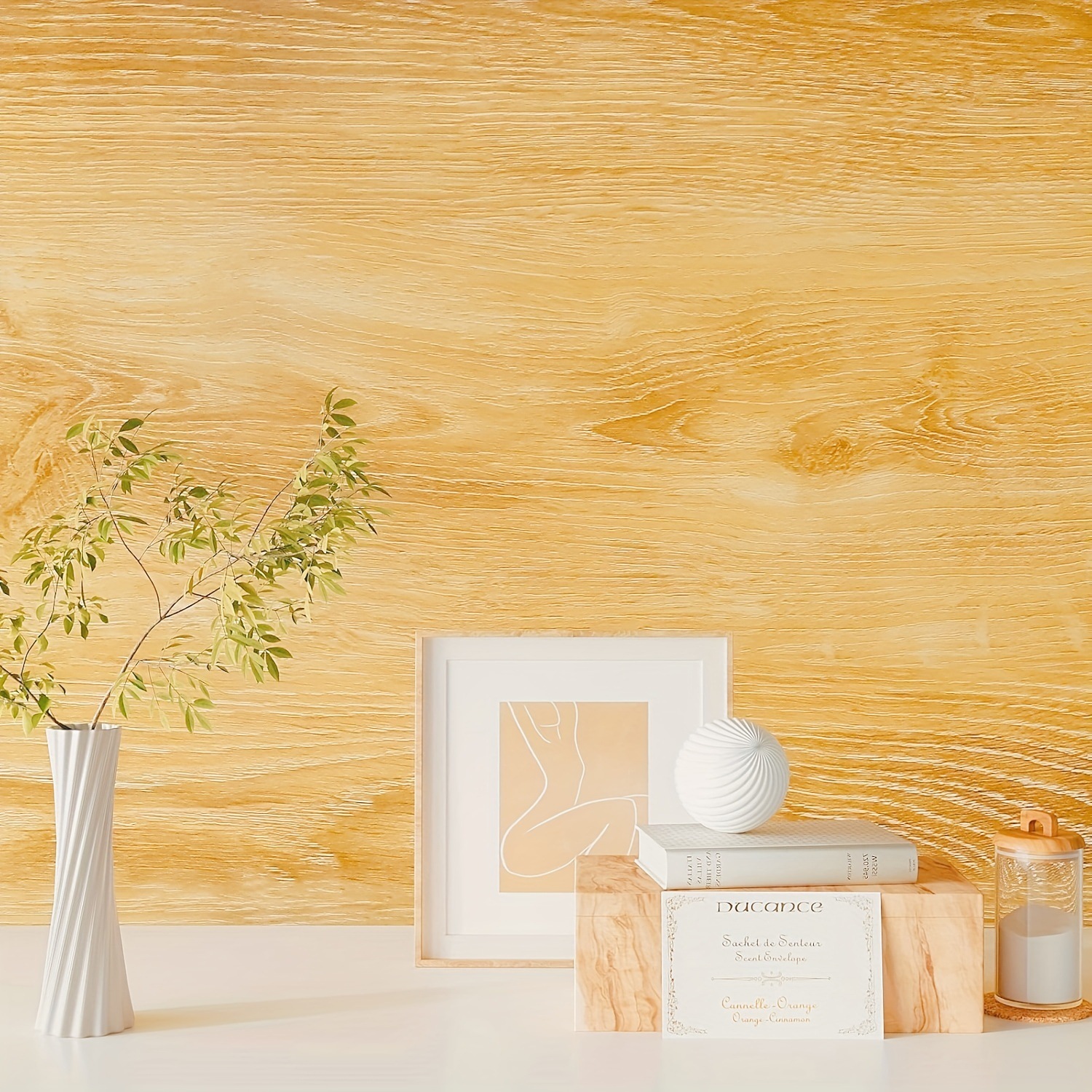Modern Natural Wood Wallpaper Self-adhesive Waterproof Wall Decor_voghion.com
