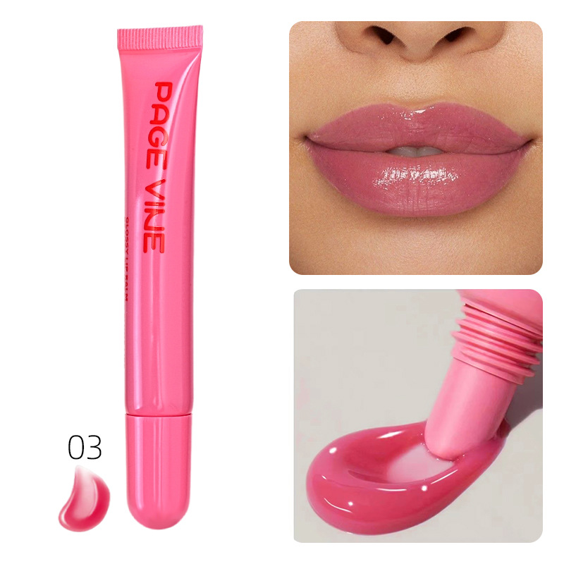 Transfronterizo PAGE VINE caja de teléfono esmalte labial cabeza redonda polipéptido lipstick lubricante líquido hidratante miel labial comercio exterior