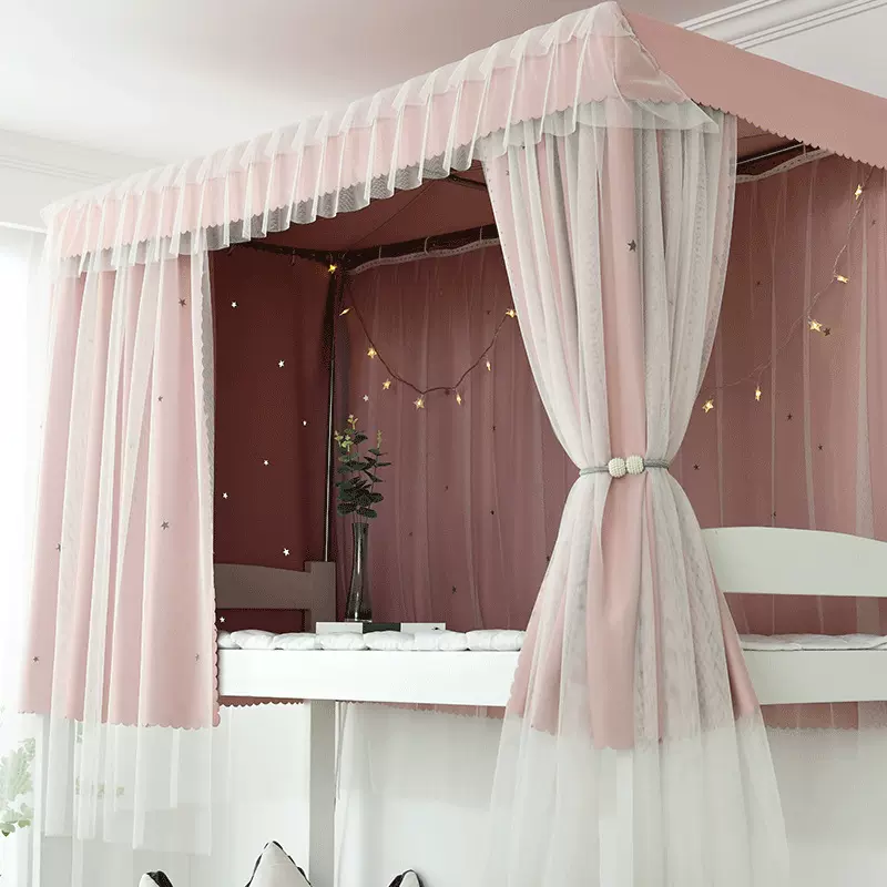 学生宿舍遮光床帘下铺寝室蚊帐一体式下铺女生上铺遮光帘加厚帘子