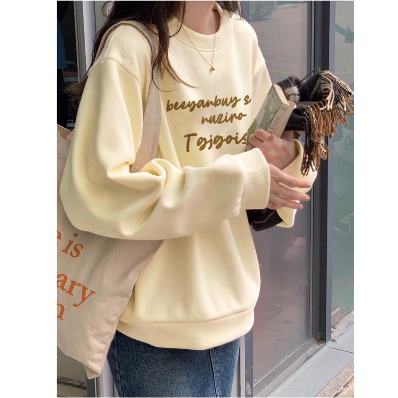 Spring and Autum Long-Sleeved Round Neck Sweatshirt for Women 2025 New Loose Slimming Look Versatile Age-Reducing Casual Sports Velvet Top