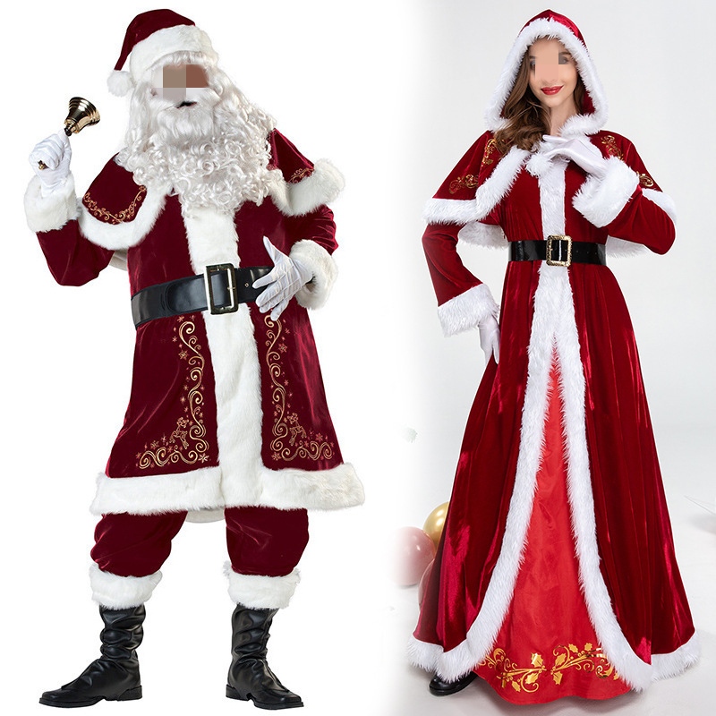 Party 25 New Style Red Shawl Christmas Long Dress Christmas Costume Annual Party Dress European and American Christmas Party Performance Party 25 New Style Red Shawl Christmas Long Dress Christmas Costume Annual Party Dress European and American Christmas Party Performance