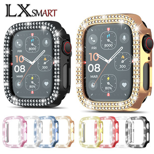 Suitable for Apple Apple watch10 PC Double Drill All-in-One Watch Case Tempered Glass Case Film All-in-One Protective Cover