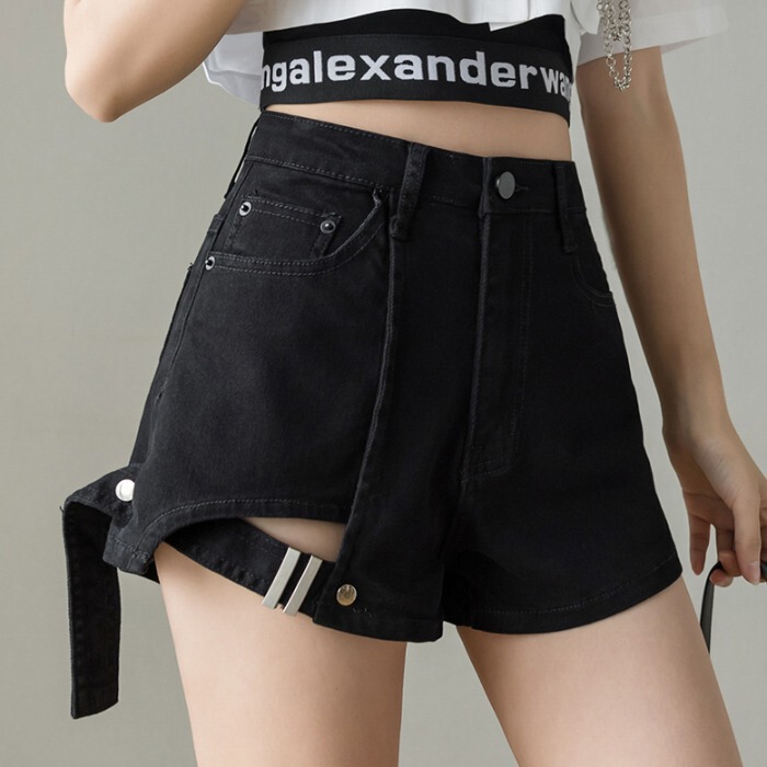 Plus-Size High-Waisted Women's Jeans Spring Summer Hong Kong Style Retro A-Line Hot Pants High-Waisted Loose Slimming Student Wide-Leg Shorts Plus-Size High-Waisted Women's Jeans Spring Summer Hong Kong Style Retro A-Line Hot Pants High-Waisted Loose Slimming Student Wide-Leg Shorts