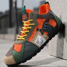 2025秋冬新款男士潮流鞋高帮复古撞色男网面休闲运动鞋男鞋休闲鞋