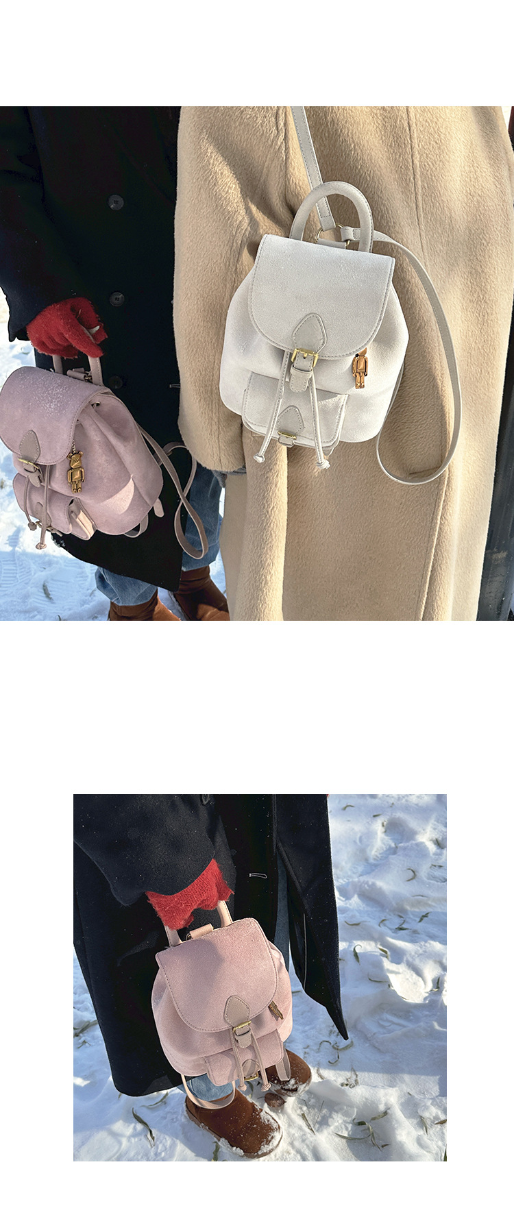 Women's Suede Backpack Versatile Casual Shoulder Bag For Women_voghion.com