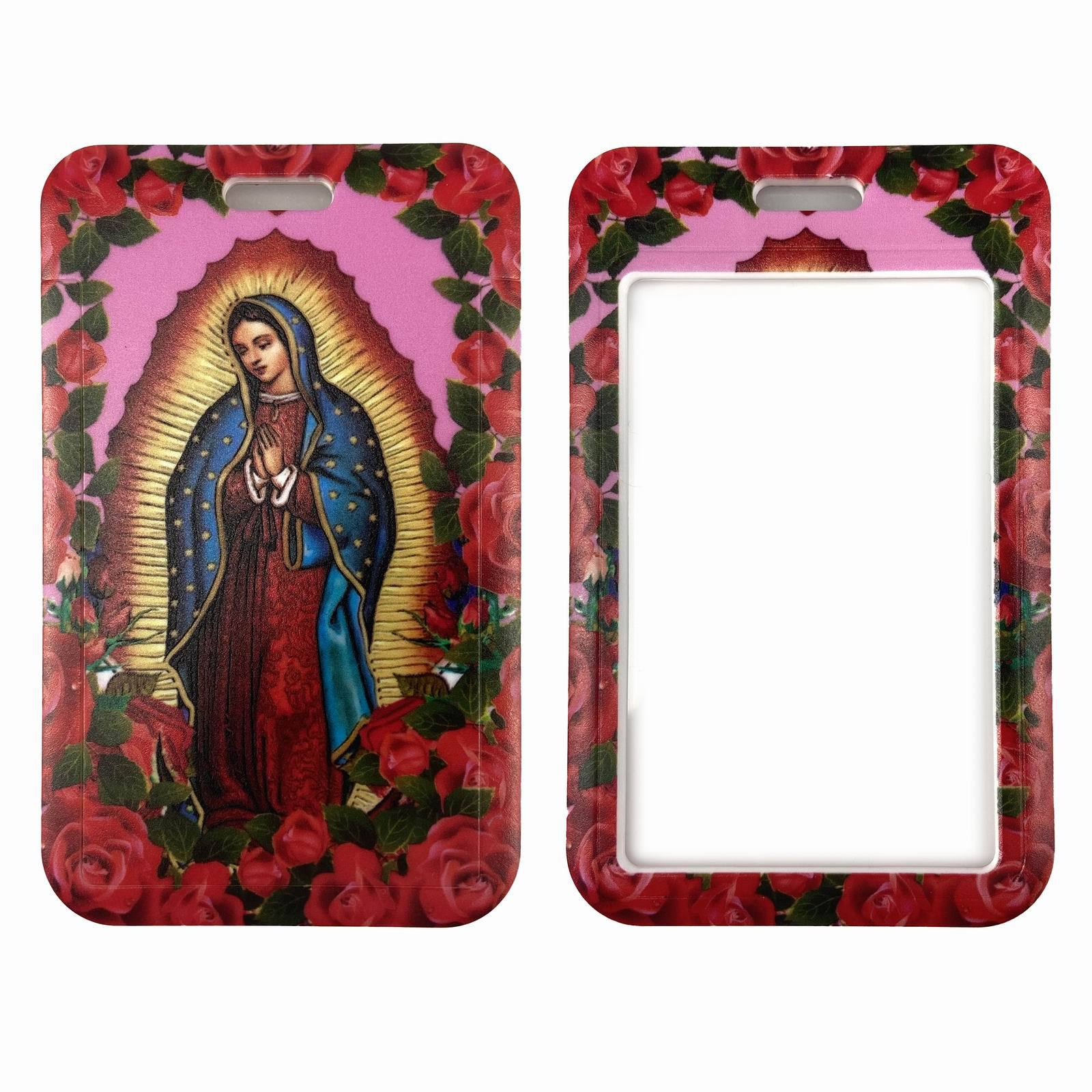 Venta caliente Nuestra Señora de Guadalupe cordón titular de la tarjeta llavero cordón