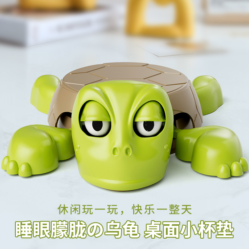 Nuevo producto Wang Ba posavasos Xiaohongshu Douyin El mismo estilo divertido posavasos de tortuga presionando juguetes que me presionan tortuga al por mayor