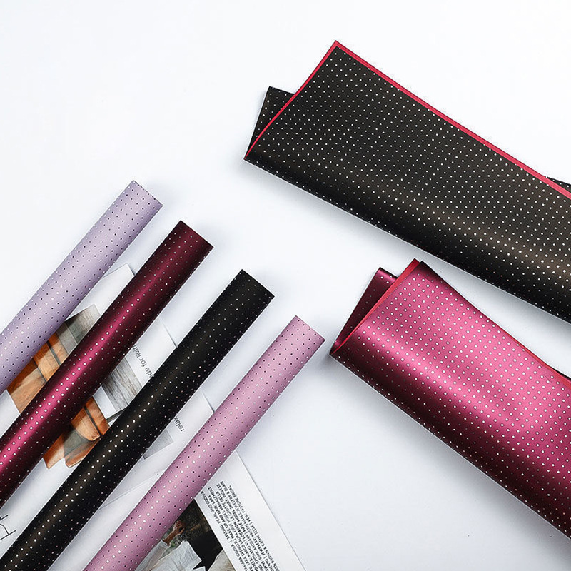 Huaxi Armani punto pequeño papel de embalaje de flores plástico de aluminio de aluminio OPP florista de alta calidad materiales de flor al por mayor