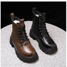 英伦风厚底马丁靴女冬季2025年新款加绒加厚雪地靴抗寒保暖大棉鞋