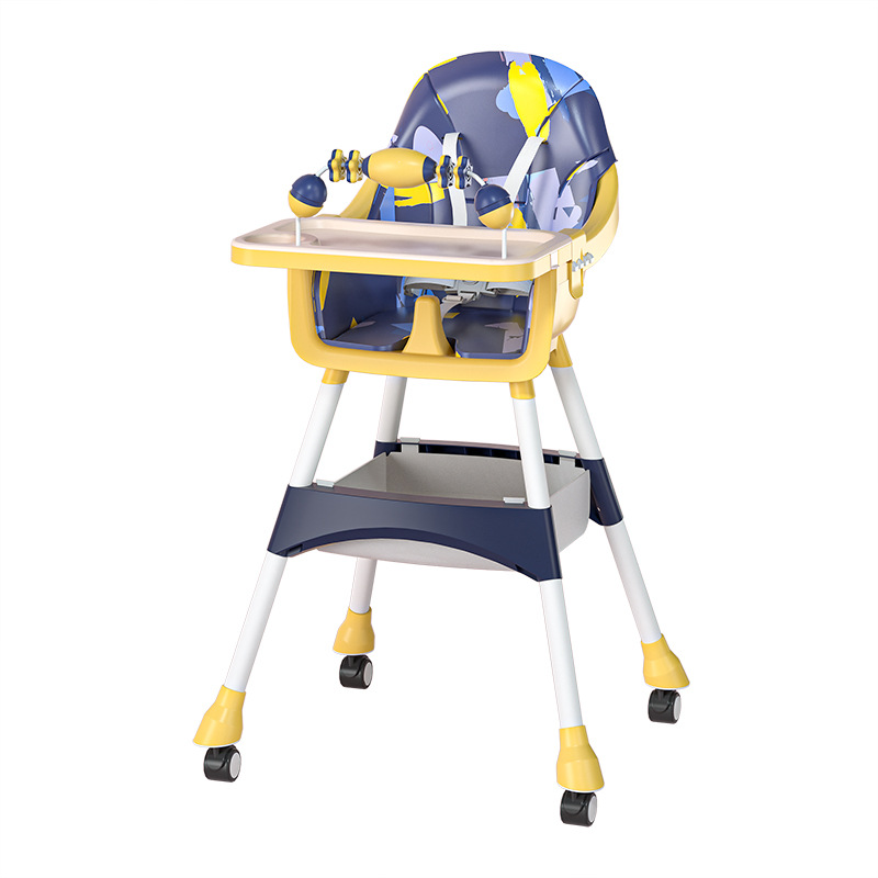 Bebé niño más alto y grueso multifuncional ajustable silla de comedor móvil de plástico plegable silla personalizada