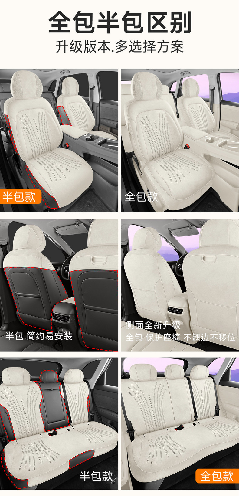 Shangjie H5 Exclusive Full-Cover Suede Saddle Pad Car Seat Cover, Universal for All Seasons, Shangjie Rams Seat Cover Modification