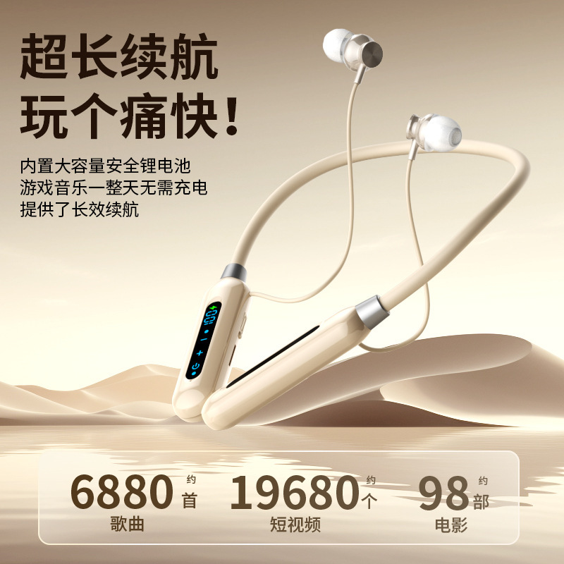 オリジナル純正 Bluetooth ヘッドセット ワイヤレス 首掛けタイプ 高品質 ノイズリダクション 超長バッテリー寿命 デジタルディスプレイ 2025 新モデル|undefined