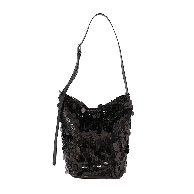 Bolsa de sequillas de verano para mujeres 2024 nueva moda de alto valor, bolso de cubo, bolso de mochila de moda casual de gran capacidad