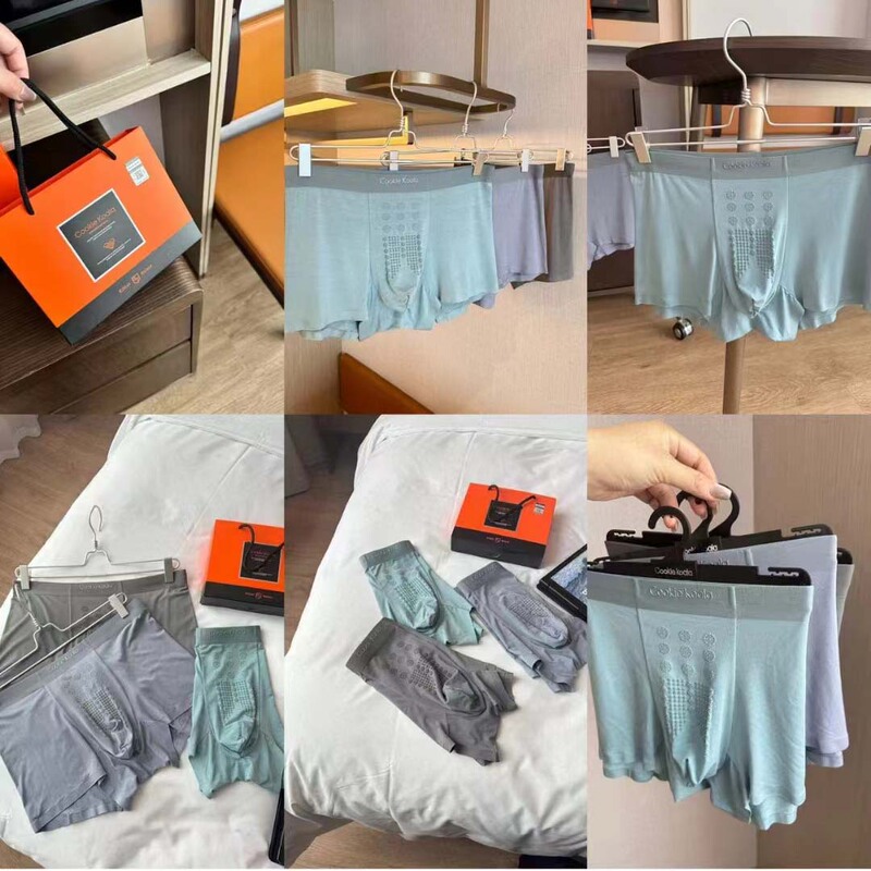 Cookie Koala Traceless 7A Mulberry Silk Massage Pants 4.0 Panties Men's Modal Comfortable Boxers 3 Pack