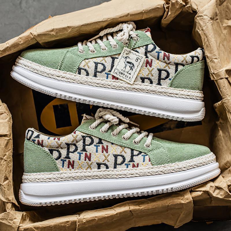 Zapatos de ocio, zapatos perezosos convenientes, zapatos de hombre, zapatos de pescador, zapatos de lona de verano a juego de colores, nuevos zapatos de lona de verano de 2025