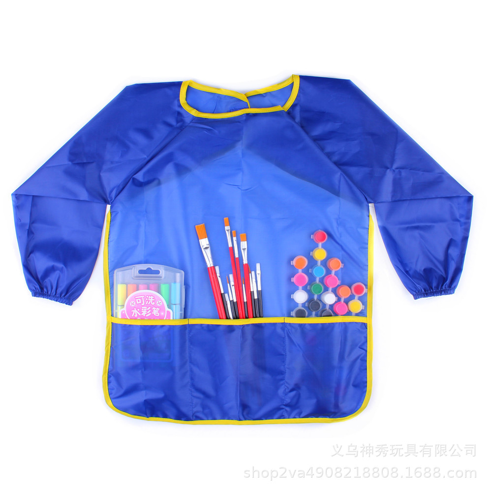 Pintura infantil pintando abrigo graffiti pintando ropa pintando arte pintura delantal impermeable respirable mangas largas bebés comidas anti-vestida