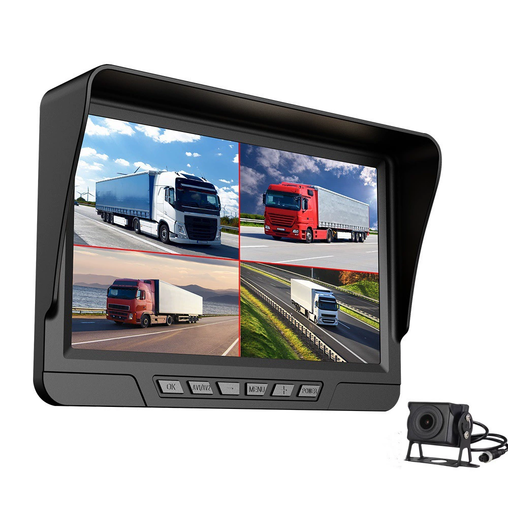 7-дюймовый четырехдорожный видеорегистратор для мониторинга автомобиля