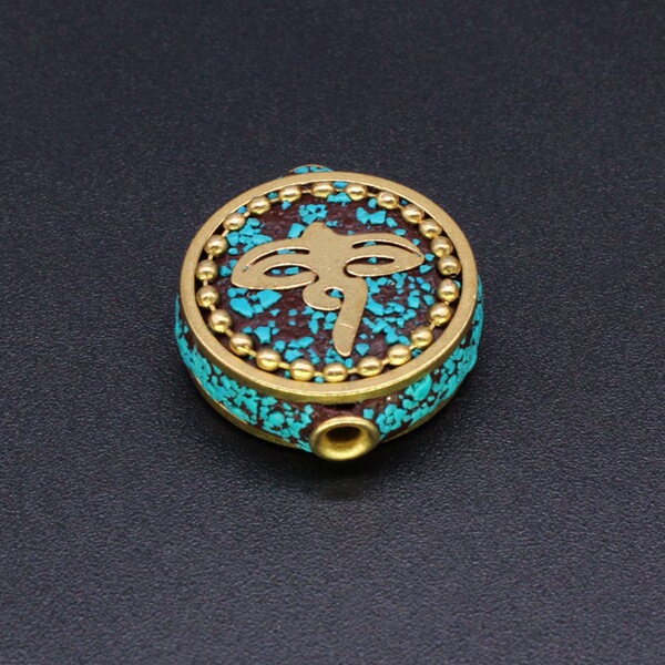 Copper turquoise retro ethnic stone inlay