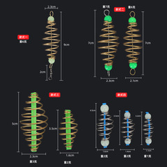Night Glow Spring Catfish Rod and Reel Rig Small Spring Fishing Spring Bobber Explosion Hook Small Accessories