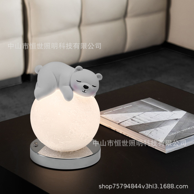 Lámpara de noche transfronteriza decoración de oficina dormitorio de oso creativo lámpara de mesa decoración ambiente de sala de estar luz de noche