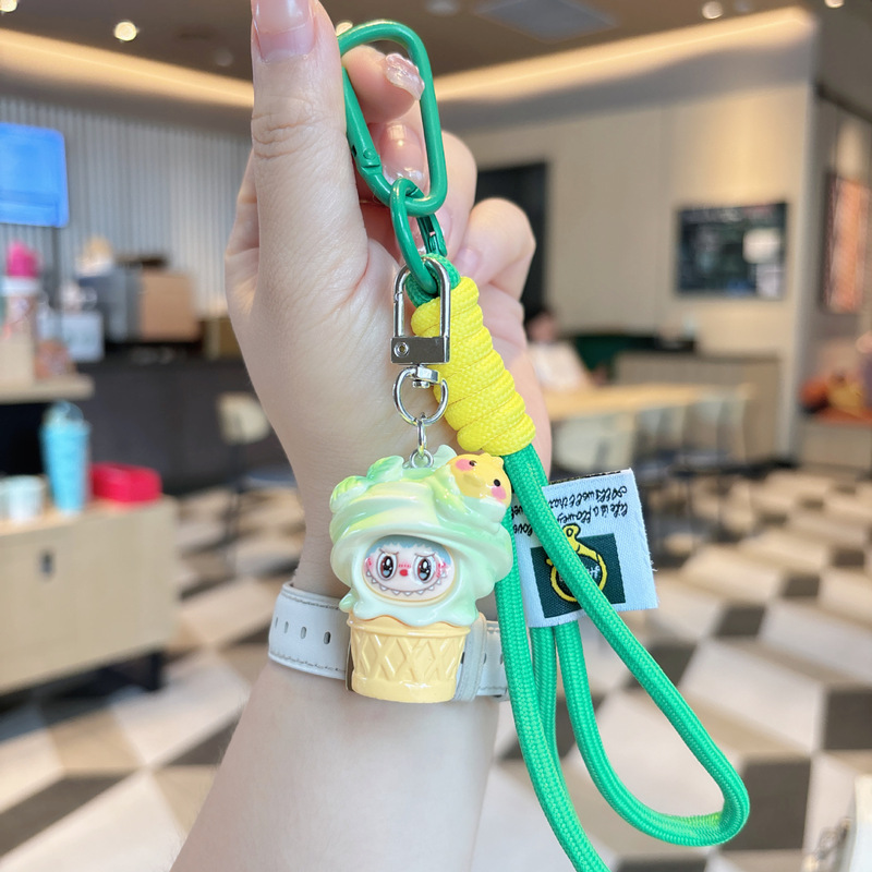 クロスボーダー樹脂コーン出っ歯ラブブかわいいキーホルダーラブブ人形バッグペンダント携帯電話小さなペンダントチェーン|undefined