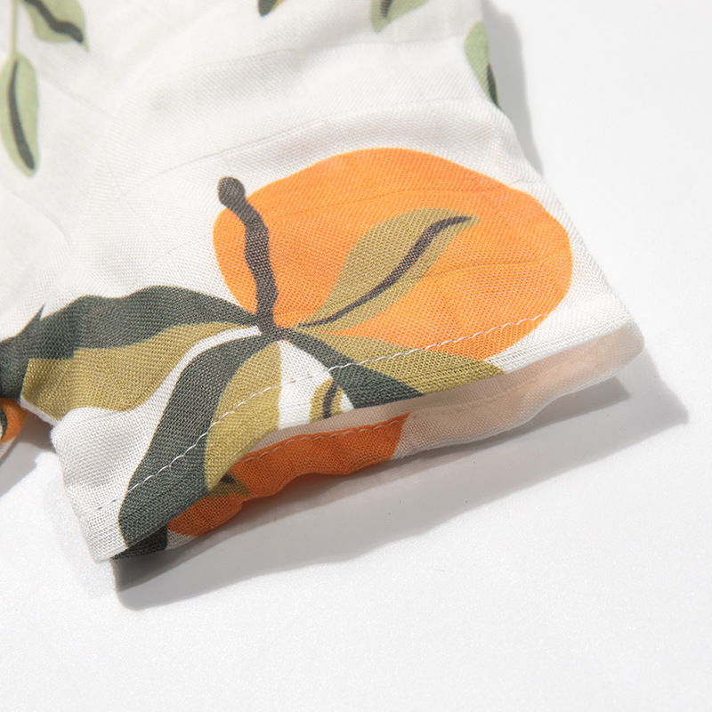 Muslin ropa de pedo de estilo fino para recién nacidos, mameluco de doble capa de algodón de bambú, mameluco de una pieza, ropa de escalada, ropa