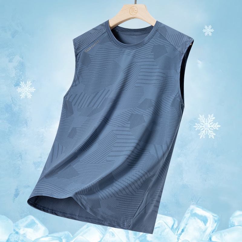Summer Ice Silk Vest T-Shirt Men's Camouflage Quick-Drying Elastic Outdoor Sports Thin Air-Conditioned Casual Sleeveless Jersey Trendy Summer Ice Silk Vest T-Shirt Men's Camouflage Quick-Drying Elastic Outdoor Sports Thin Air-Conditioned Casual Sleeveless Jersey Trendy
