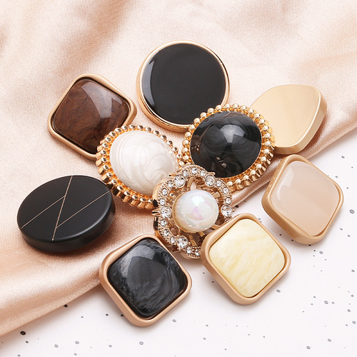 Xiaoxiangfeng hand-sewn coat buttons for women's knitted sweater jackets decorative alloy buttons metal high buttons