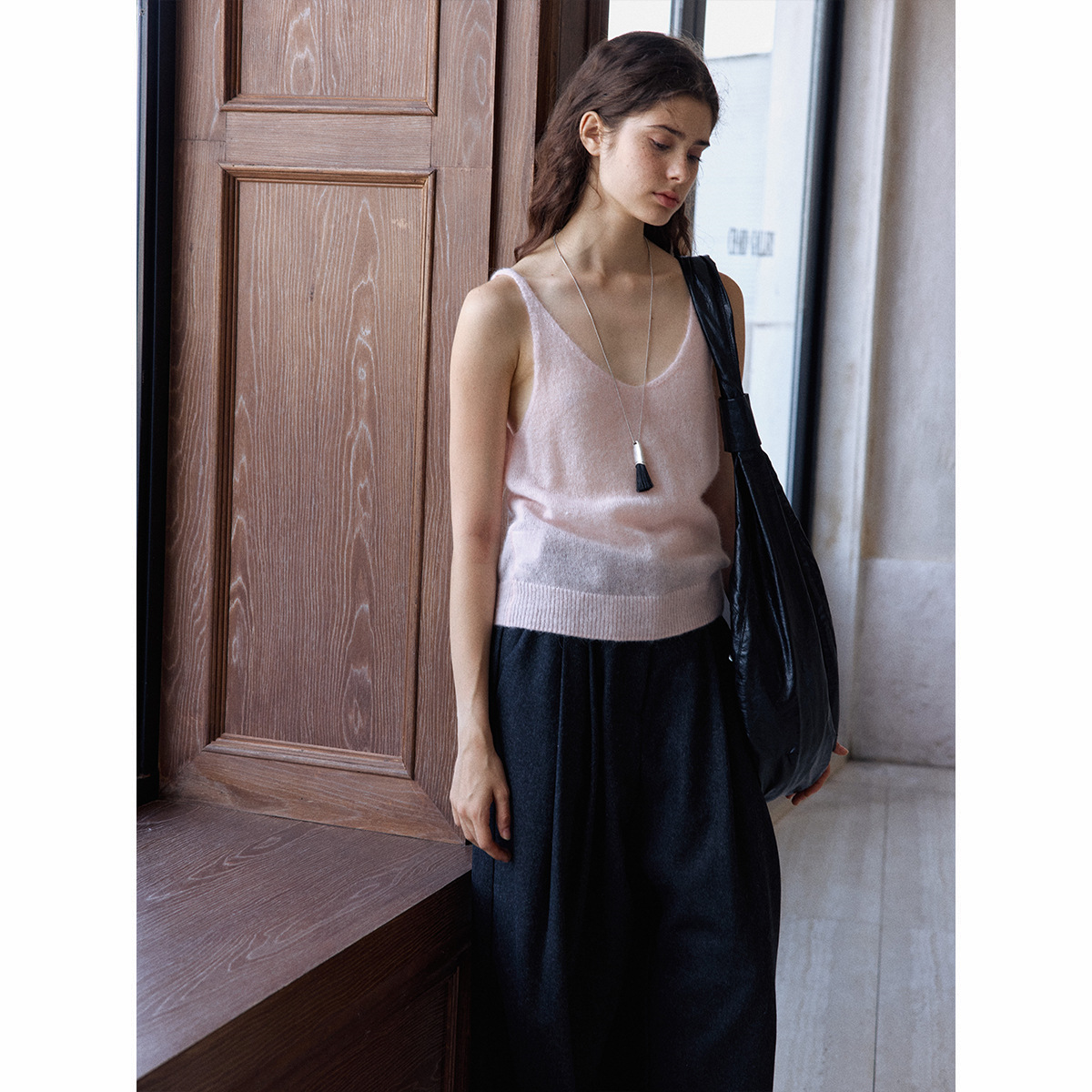 【识几】高品质茉莉羊驼长毛简约基础百搭针织吊带背心上衣M9700