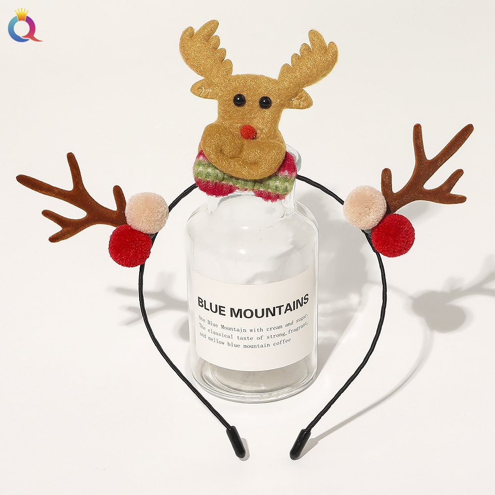 Christmas gift Christmas headdress plush large hair band high-grade hair tie ins large ring_voghion.com