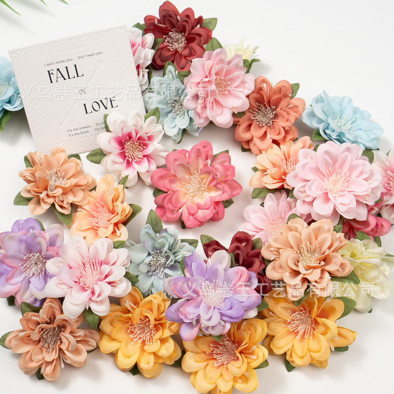 Simulation 6cm gradient small chrysanthemum flower head artificial flower shooting props art flower wall handmade wreath headdress diy match Simulation 6cm gradient small chrysanthemum flower head artificial flower shooting props art flower wall handmade wreath headdress diy match