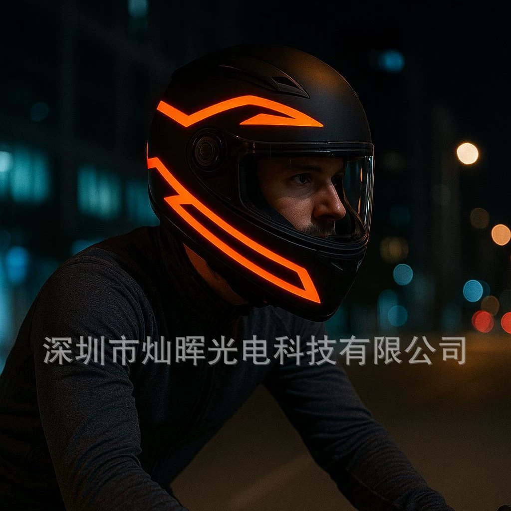 Мотоциклетный шлем, полоса холодного света, украшение для шлема, можно прикрепить к светящейся полосе, предупреждающий световой сигнал для безопасности ночного катания, шлем